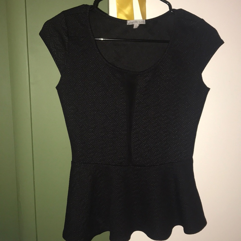 black fit and flare blouse